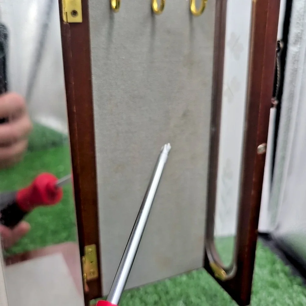 Brown Wooden Floral Heart Jewelry Box with Mirror, Drawers, Hooks, Velvet Lining
